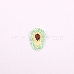 Computerized Embroidery Cloth Iron on/Sew on Patches, Costume Accessories, Appliques, Avocado, Green, 42x32mm(FABR-PW0001-228E)