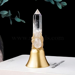 Natural Quartz Crystal Bell Display Decoration, for Home Office Desktop Decoration, 60~70mm(PW-WGAB64F-01)