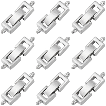 10Pcs Rack Plating Brass Watch Band Clasps, Long-Lasting Plated, Platinum, 22x7x4mm, Hole: 1.6mm