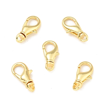 Brass Swivel Lobster Claw Clasps, Cadmium Free & Lead Free, Long-Lasting Plated, Real 18K Gold Plated, 16x7.5x4mm, Hole: 1.6mm