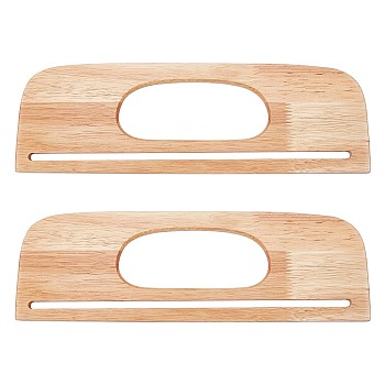 2Ppcs Wood Bag Handles, Rectangle, for Handbag Replacement Accessories, Navajo White, 29.3x9.4x0.9cm, Inner Diameter: 12.5x4.85cm and 26.6x0.65cm