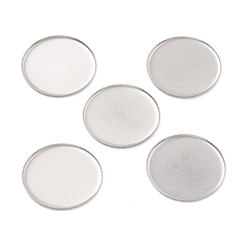 316 Surgical Stainless Steel Tray Settings, Serrated Edge Bezel Cups, Flat Round, Stainless Steel Color, 26x1.5mm