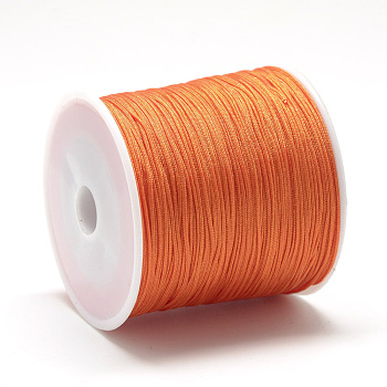Nylon Thread, Chinese Knotting Cord, Dark Orange, 0.8mm, about 109.36 yards(100m)/roll