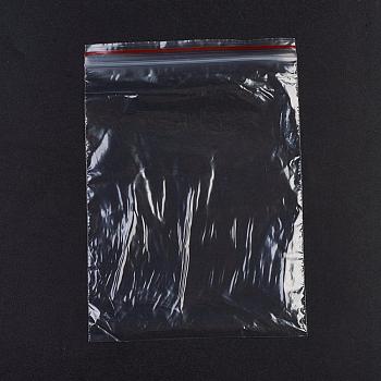 Plastic Zip Lock Bags, Resealable Packaging Bags, Top Seal, Self Seal Bag, Rectangle, Red, 17x12cm, Unilateral Thickness: 1.1 Mil(0.028mm)