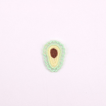 Computerized Embroidery Cloth Iron on/Sew on Patches, Costume Accessories, Appliques, Avocado, Green, 42x32mm