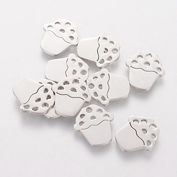 201 Stainless Steel Charms, Laser Cut, Cake, Stainless Steel Color, 12x11x1.2mm