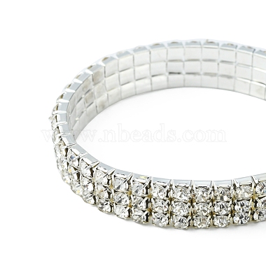 4 pièces 3 ensembles de bracelet extensible de tennis en laiton avec strass de style pour petite amie(BJEW-FS0001-06)-4