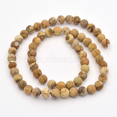 Chapelets de perles en jaspe avec images naturelles(G-G735-16F-4mm)-2