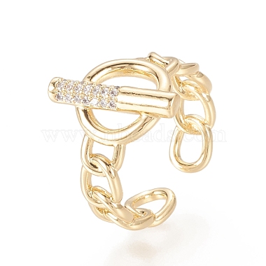 Brass Micro Pave Clear Cubic Zirconia Cuff Rings(RJEW-F101-13G)-3