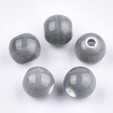 8mm Gray Round Porcelain Beads
