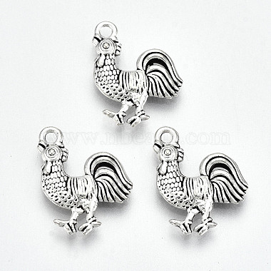 Antique Silver Rooster Alloy Pendants