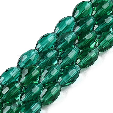 Teal Oval Glass Beads