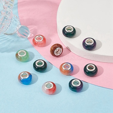 24pcs 6 couleurs perles européennes en résine rondelle(RPDL-YW0001-08)-5