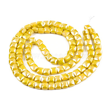 Electroplate Opaque Solid Color Glass Beads Strands(EGLA-N002-42-03)-2
