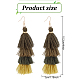 10 Pairs 10 Colors Multi-layer Cotton Tassel Dangle Earrings(EJEW-AN0001-67)-2