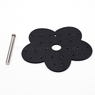 Flower Acrylic Earrings Display Frame, with Iron Holder, Black, 11x12x0.3cm, Hole: 2mm(EDIS-WH0012-01C)