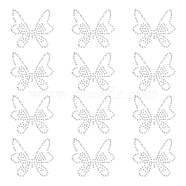Glitter Hotfix Rhinestone(Hot Melt Adhesive On The Back), Costume Accessories, Butterfly, Crystal, 52x49mm(DIY-FG0001-47)