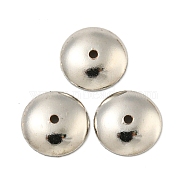 Brass Bead Cap, Long-Lasting Plated, Lead Free & Cadmium Free, Half Round, Platinum, 8x2mm, Hole: 0.9mm(KK-P277-54D-P)