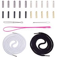 DIY Making Sets, with Polyester Cord, DIY Shoelaces Head Repair, Plastic Elastic Threaders Wear Elastic Band Tool and Iron Sewing Needle Devices, Mixed Color, 22x5x6.5mm, Hole: 1mm(DIY-PH0024-34)