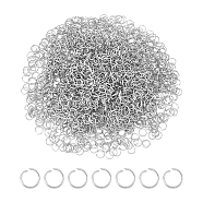 304 Stainless Steel Open Jump Rings, Stainless Steel Color, 24 Gauge, 5x0.5mm, 1000pcs/box(STAS-UN0055-28B-P)