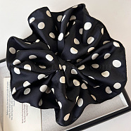 Polka Dot Pattern Cloth Elastic Hair Accessories, for Girls or Women, Scrunchie/Scrunchy Hair Ties, Black, 250mm(WI2233-2)