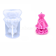 DIY Christmas Tree Food Grade Silicone Candle Molds, for Scented Candle Making, White, 136x94mm(XMAS-PW0001-023H)