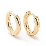 Ion Plating(IP) Brass Huggie Hoop Earrings for Women, Real 18K Gold Plated, 9 Gauge, 15x16x3mm, Pin: 1mm(X-EJEW-A083-04G)