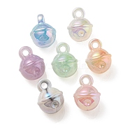 UV Plating Rainbow Iridescent Acrylic Pendants, Bell, Mixed Color, 20.5x15.5mm, Hole: 3.5mm(OACR-P010-19)