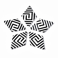 Acrylic Pendants, 3D Printed, Rhombus, Black, 45x28x1.6mm, Hole: 3mm, Side Length: 24.5mm(KY-S163-267)