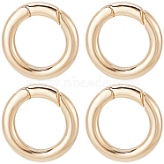 6Pcs Brass Spring Gate Rings, Donut, Nickel Free, Real 18K Gold Plated, 6 Gauge, 23x4mm, Inner Diameter: 15mm(KK-SC0004-72)