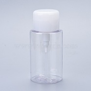 Vacuum Lotion PET Plastic Push Down Empty Lockable Pump Dispenser Bottle, Refillable Bottles, for Nail Polish and Makeup Remover, Clear, 12.6cm, Capacity: 200ml(6.76 fl. oz)(MRMJ-L016-001)