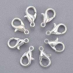 Zinc Alloy Lobster Claw Clasps, Parrot Trigger Clasps, Cadmium Free & Lead Free, Silver Color Plated, 10x6mm, Hole: 1mm(E103-S)
