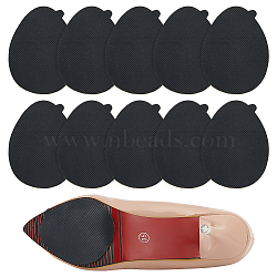 WADORN 5 Pairs Anti Skid Rubber Shoes Bottom, Wear Resistant Raised Grain Repair Sole Pad for Boots, Leather Shoes, Teardrop, Black, 90x66x1mm(AJEW-WR0002-35)