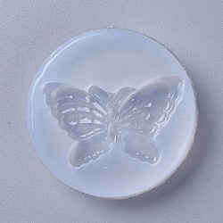 Food Grade Silicone Molds, Fondant Molds, For DIY Cake Decoration, Chocolate, Candy, UV Resin & Epoxy Resin Jewelry Making, Butterfly, White, 58x11mm, Butterfly: 50x30mm(X-DIY-L026-033)