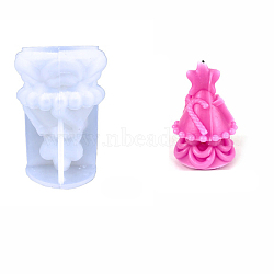 DIY Christmas Tree Food Grade Silicone Candle Molds, for Scented Candle Making, White, 136x94mm(XMAS-PW0001-023H)