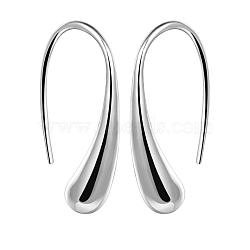 Silver Color Plated Brass Dangle Earrings, 29x13mm(EJEW-BB11917)