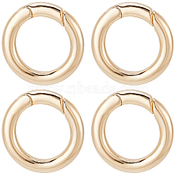 6Pcs Brass Spring Gate Rings, Donut, Nickel Free, Real 18K Gold Plated, 6 Gauge, 23x4mm, Inner Diameter: 15mm(KK-SC0004-72)