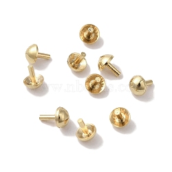 Brass Pendant Bails, Lead Free & Cadmium Free, Real 24K Gold Plated, 3x3.5mm(KK-K383-21B-G)