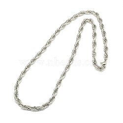 Fashionable 304 Stainless Steel Rope Chain Necklaces, with Lobster Claw Clasps, Stainless Steel Color, 21 inch~22 inch(53.3~55.8cm)x6mm(STAS-A028-N056P)