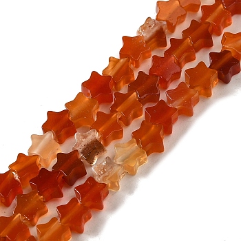 Natural Carnelian Beads Strands, Star, 4x4.5x2mm, Hole: 0.8mm, about 102pcs/strand, 15.35 inch(39cm)