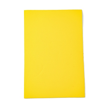 Lichee Pattern Double-Faced Imitation Leather Fabric, for DIY Earrings Making, Yellow, 20x30cm