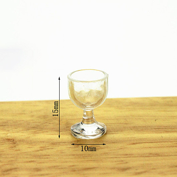 Mini Resin Goblet, for Dollhouse Accessories, Pretending Prop Decorations, Clear, 10x15mm