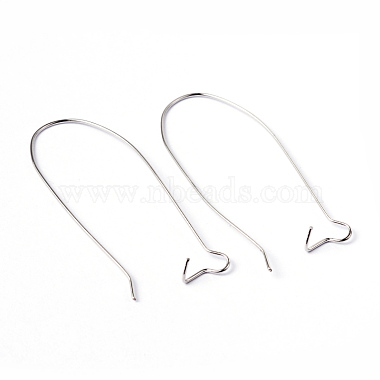 Brass Hoop Earrings Findings Kidney Ear Wires(EC221-4NF)-2