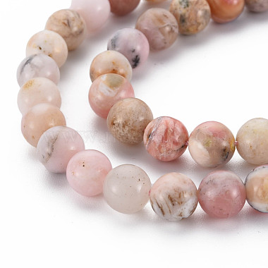 Natural Pink Opal Beads Strands(G-R446-8mm-09)-3