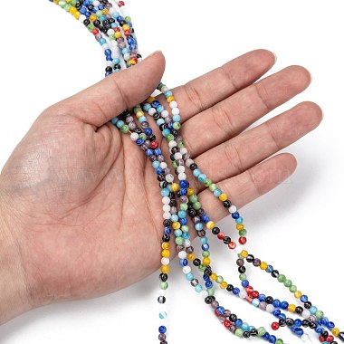 Handmade Millefiori Glass Round Beads Strands(X-LK-R004-91)-4