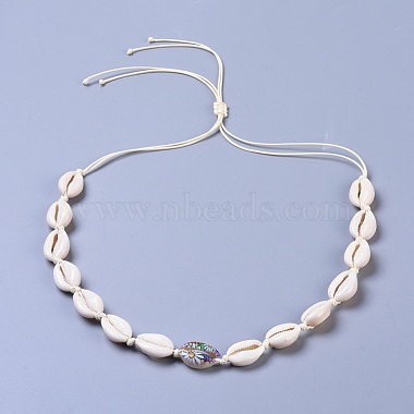 Ensembles de bijoux de collier et de bracelets de coquille de cauris réglable(SJEW-JS01019)-3