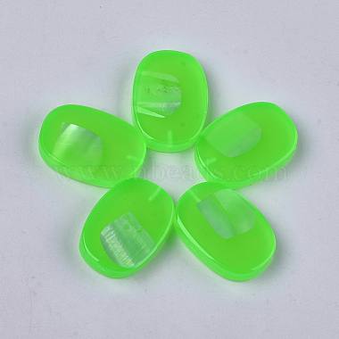 Lawn Green Oval Resin Beads