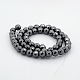 Faceted Round Non-magnetic Synthetic Hematite Beads Strands(G-P061-60-3mm)-2