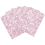 Cotton Dinner Tablecloths, for Home Wedding Rustic Table Decoration, Square with Leaf Pattern, Camellia, 450x450x2mm(AJEW-WH20006-151C)