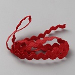 Polyamide Yarns Ribbon, for Garment Accessories, FireBrick, 3/8 inch(10mm)(OCOR-WH20048-03G)